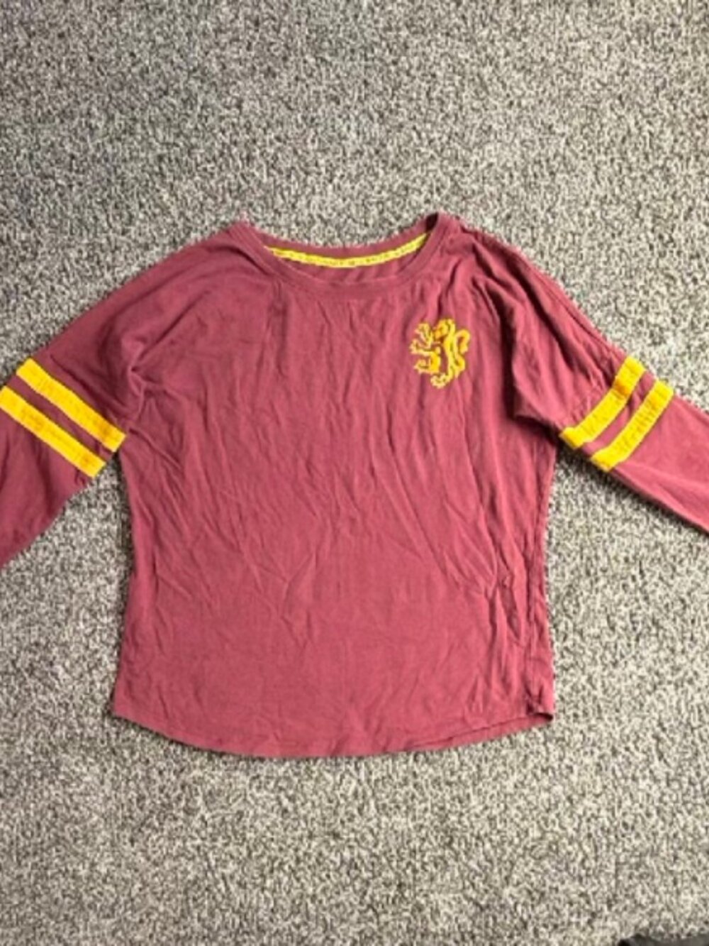 Harry Potter Gryffindor Burgundy Long Sleeve Shirt